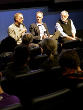Enrico Cerasuolo, Professor David Peart, and Dr. Dennis Meadows sit on the Last Call panel