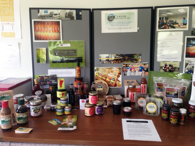 A display of local food products