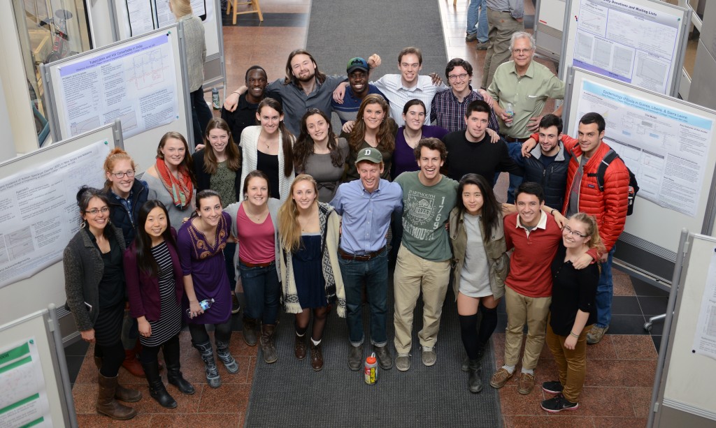 group shot of the class with their poster presentations